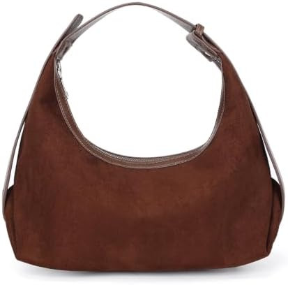 Herald Suede Crescent Hobo Bag for Women with Adjustable Strap | Medium Convertible Crossbody Sho... | Amazon (US)