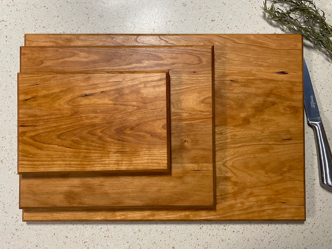 3/4 Cherry Wood Cutting Board Set. Matching Set of 3 Wooden Carving Boards. Large Cutting Boards.... | Etsy (US)