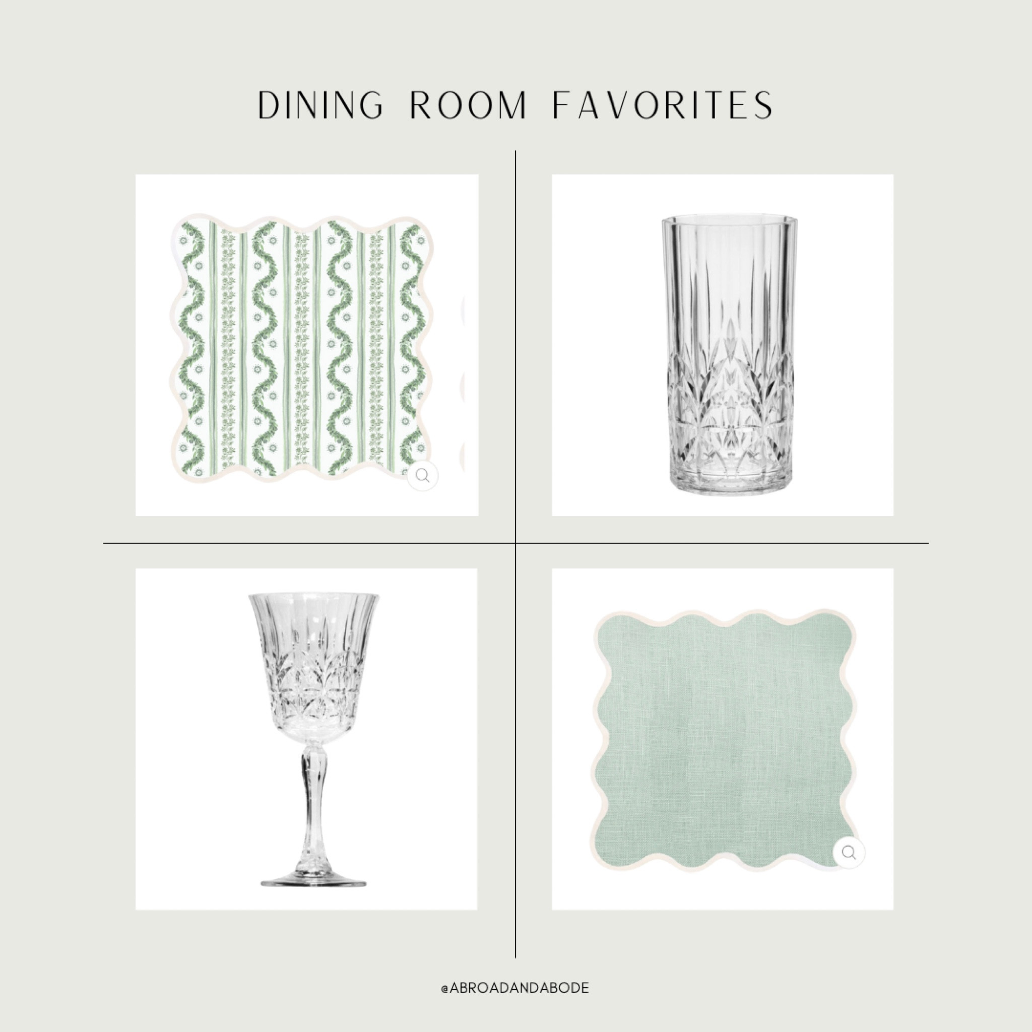 Dining Room Essentials! Decorative placemats and crystal drinkware.

Placemats, dining room, dining table, drinkware, crystal glasses, dining room inspo, glassware, thanksgiving, holiday, home finds, modern home, classic home 

#LTKhome #LTKHoliday #LTKunder50