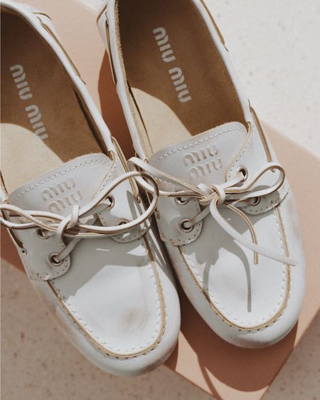 I’m still swooning over every single Miu Miu runway look as well as their summer campaign but these boat shoes were simply not meant to be. (See slide 4) They’re also super hard to find so I’m linking a few stores where they still have a couple of sizes in off white and blue suede. If you must have a designer pair of boat shoes take a look at Bally too and if you’re looking for a budget option- go with Sperry, they’re great and they’re on sale too! 

#LTKShoeCrush #LTKSeasonal #LTKSaleAlert