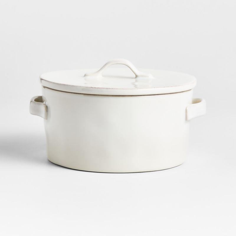 Marin White 2-Qt. Covered Casserole Dish with Lid + Reviews | Crate & Barrel | Crate & Barrel