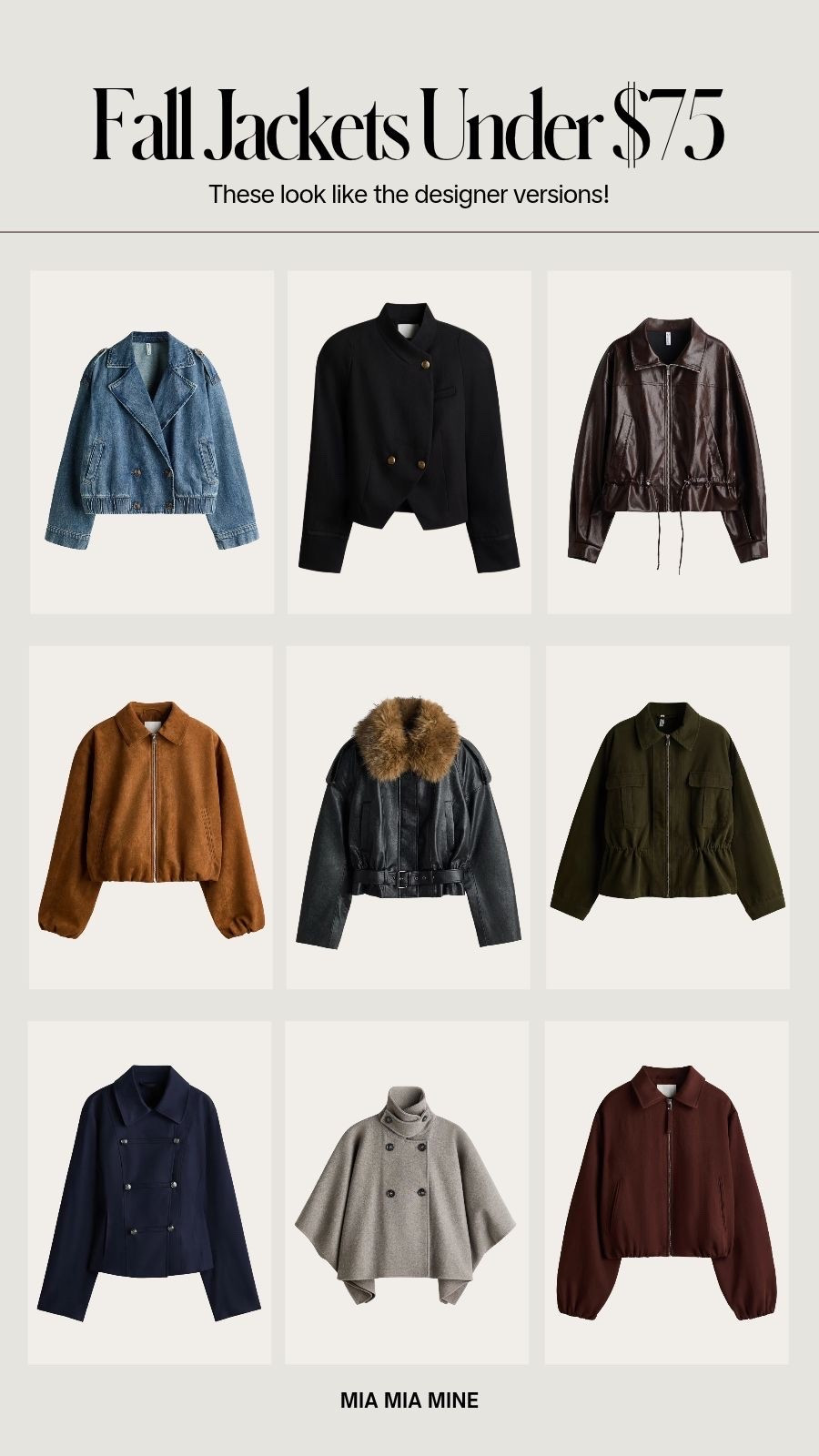 Fall jackets on sale and under $75 from H&M