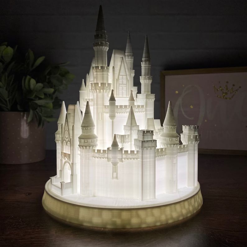 Cinderella Castle Night Light Lamp Kids Room 3D Printed Miniature Statue Replica Disney - Etsy | Etsy (US)