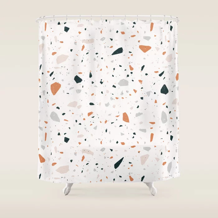 Terrazzo + Copper Shower Curtain | Society6