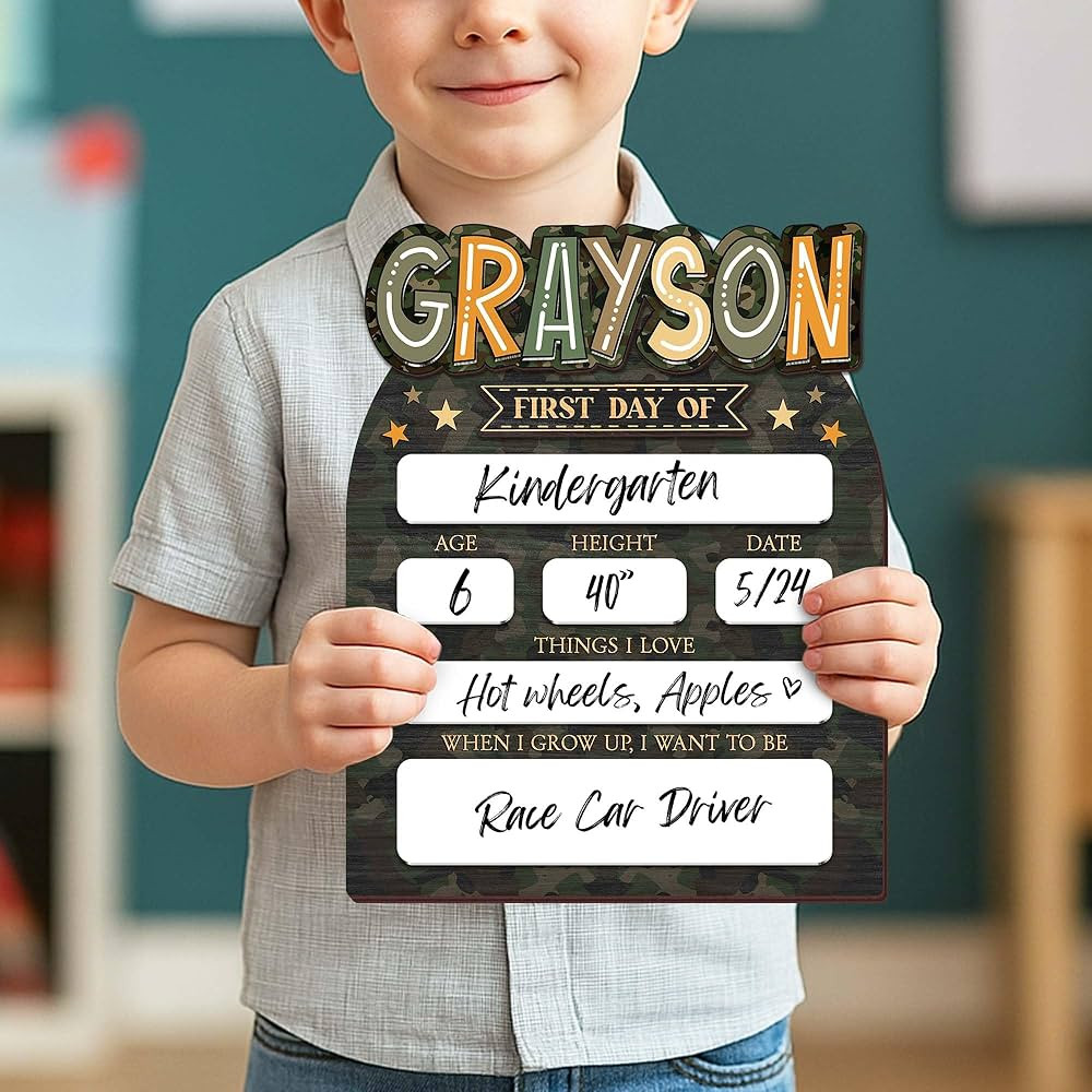 First Day ofSchool Sign, Dry Erase Boards - Personalized WoodenSchool Board Gift for Student, Bac... | Amazon (US)