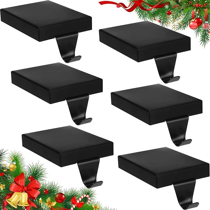 Zonon Christmas Stocking Holders Metal Stocking Hangers for Mantle Christmas Stocking Hanging Hoo... | Amazon (US)