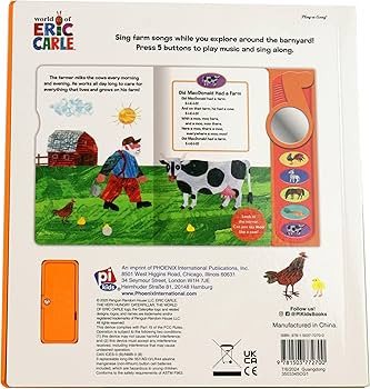 World of Eric Carle: Farm Songs 5-Button Animal Sound Book with a Mirror - PI Kids | Amazon (US)