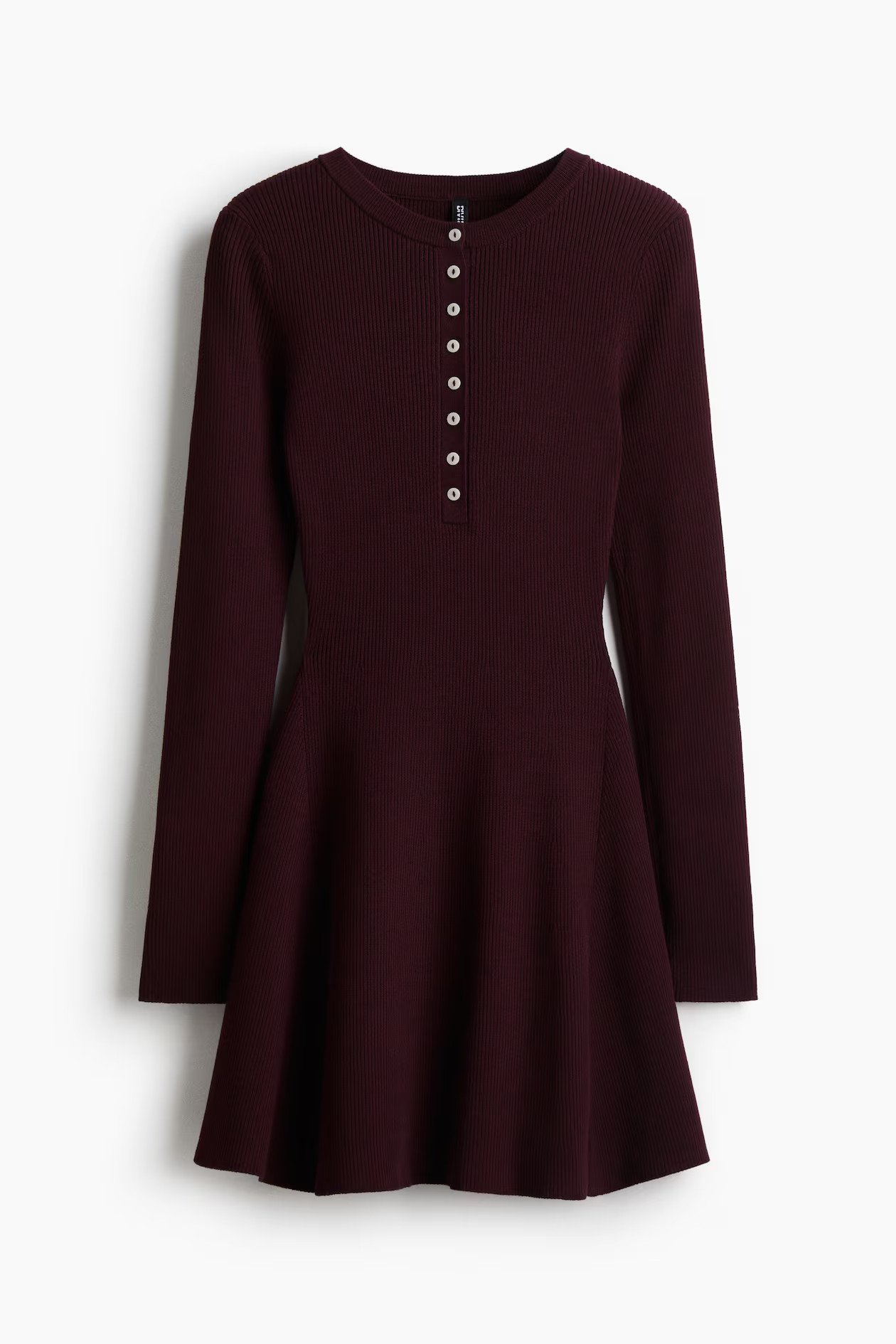 Rib-Knit Dress with Flared Skirt | H&M (US + CA)