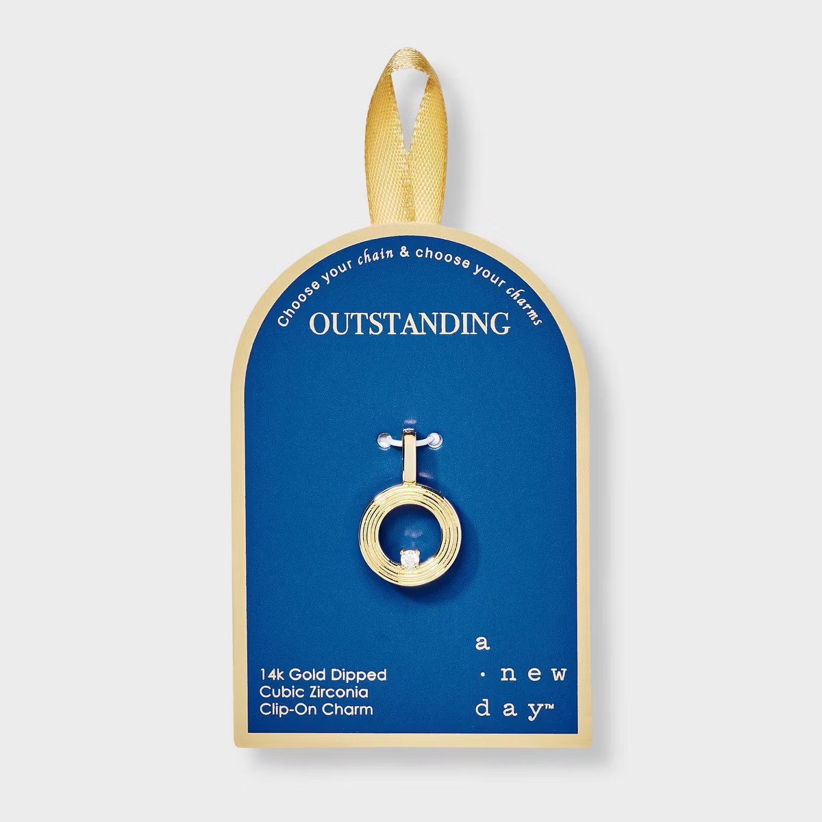 14K Gold Dipped Cubic Zirconia Ribbed "Z" Letter Charm - A New Day™ Gold | Target