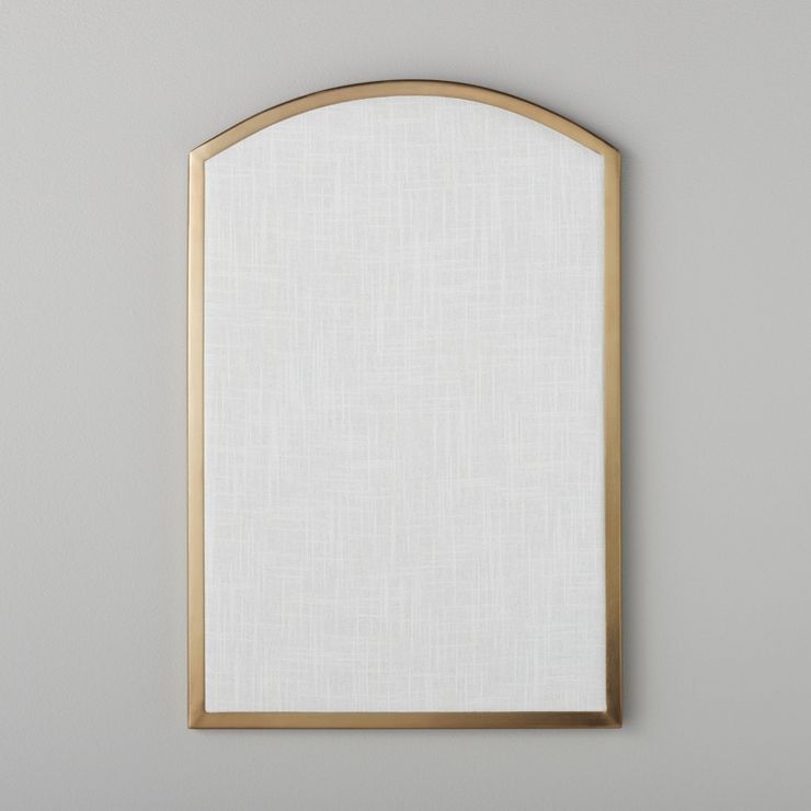 Arched 16"x24" Fabric Bulletin Board Brass - Hearth & Hand™ with Magnolia | Target