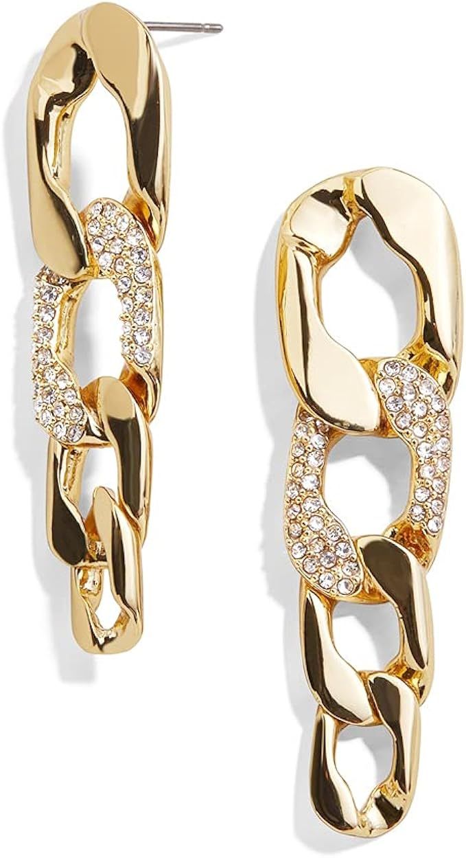 Obidos 14K Gold Plated Chain Link Drop Dangle Earrings Cuban Link Gold Chain Earrings Hypoallerge... | Amazon (US)