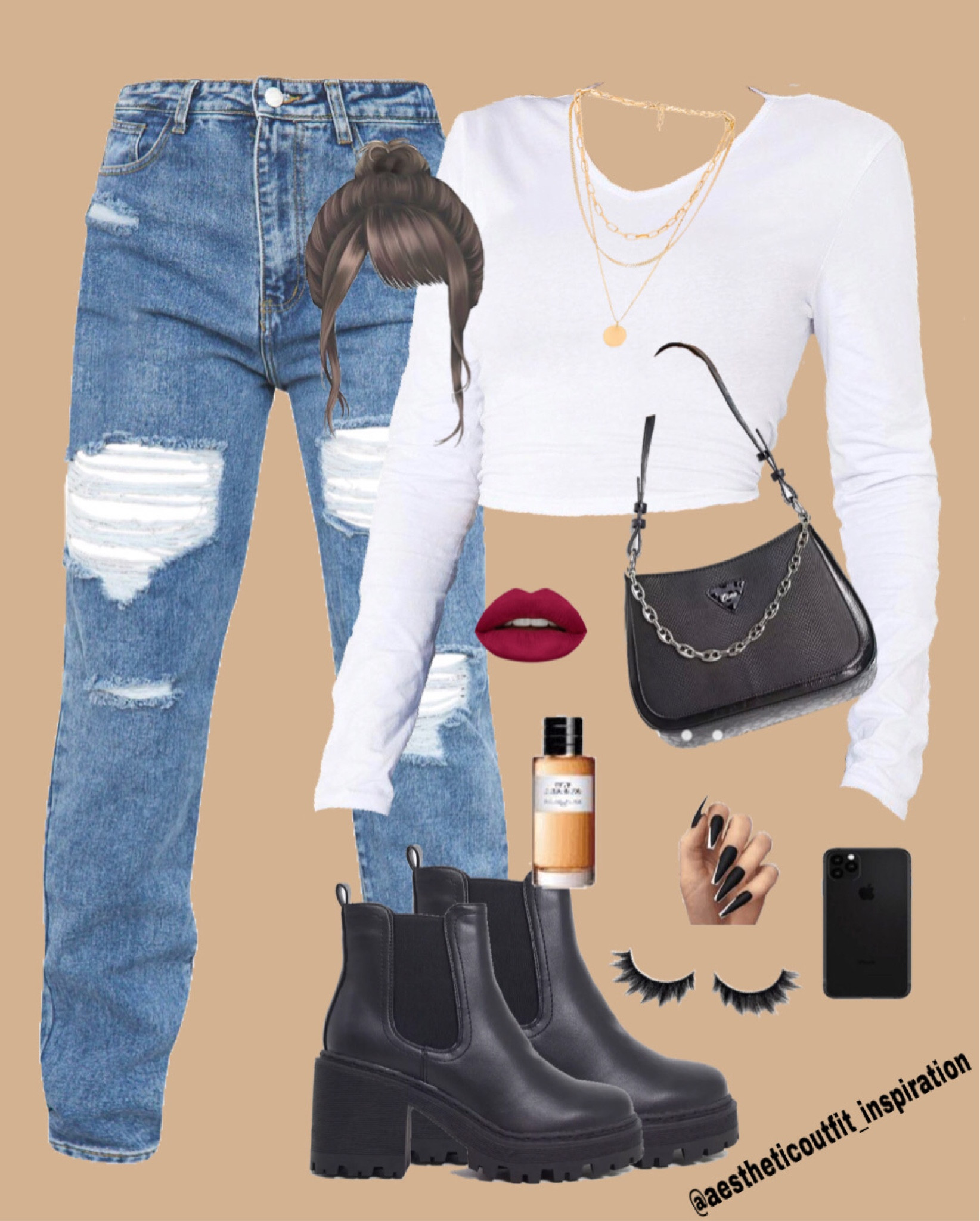 #outfit #outfits #inspiration #idea #fall #falloutfit #longseelve #whitetop #longseelvetop # jeans #rippedjeans #bag #shoulderbag #boots blackboots 

#LTKSeasonal #LTKunder50 #LTKsalealert