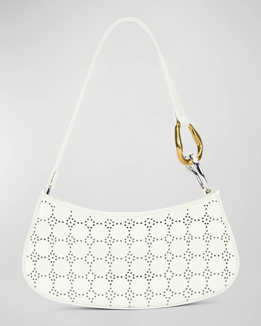 STAUD Ollie Perforated Leather Shoulder Bag | Neiman Marcus