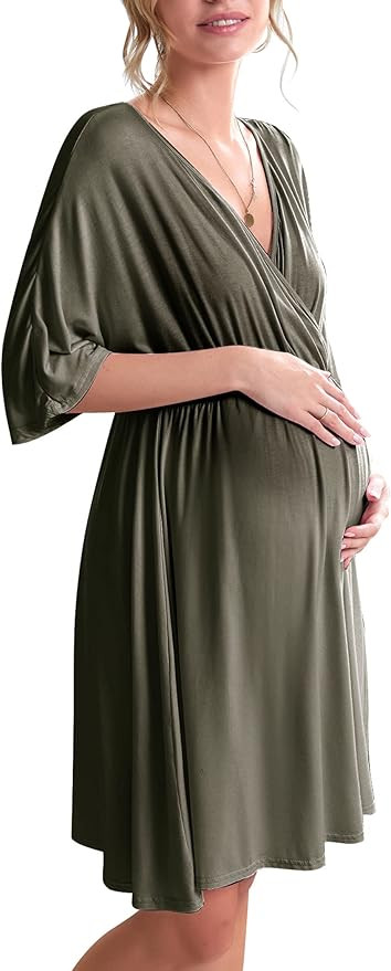 Ekouaer 3 in 1 Labor/Delivery/Hospital Gown Maternity Nursing Nightgown | Amazon (US)