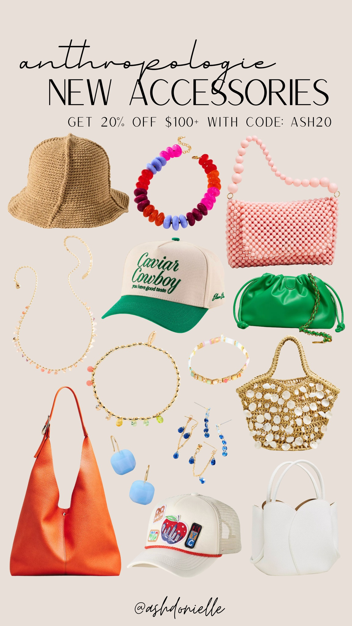 Anthropologie new accessories

Use code ASH20 for 20% off orders of $100 or more!

woven straw crossbody bag
neutral oversized sunglasses
gold layered pendant necklace
colorful beaded bracelets
lightweight silk neck scarf
pastel claw hair clip
dainty gold hoop earrings
canvas tote bag
chunky platform sandals
floral print headband

#LTKSeasonal #LTKootd #LTKSaleAlert