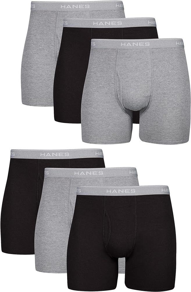 Hanes Men's Boxer Briefs, Soft and Breathable Cotton Underwear with ComfortFlex Waistband, Multip... | Amazon (US)