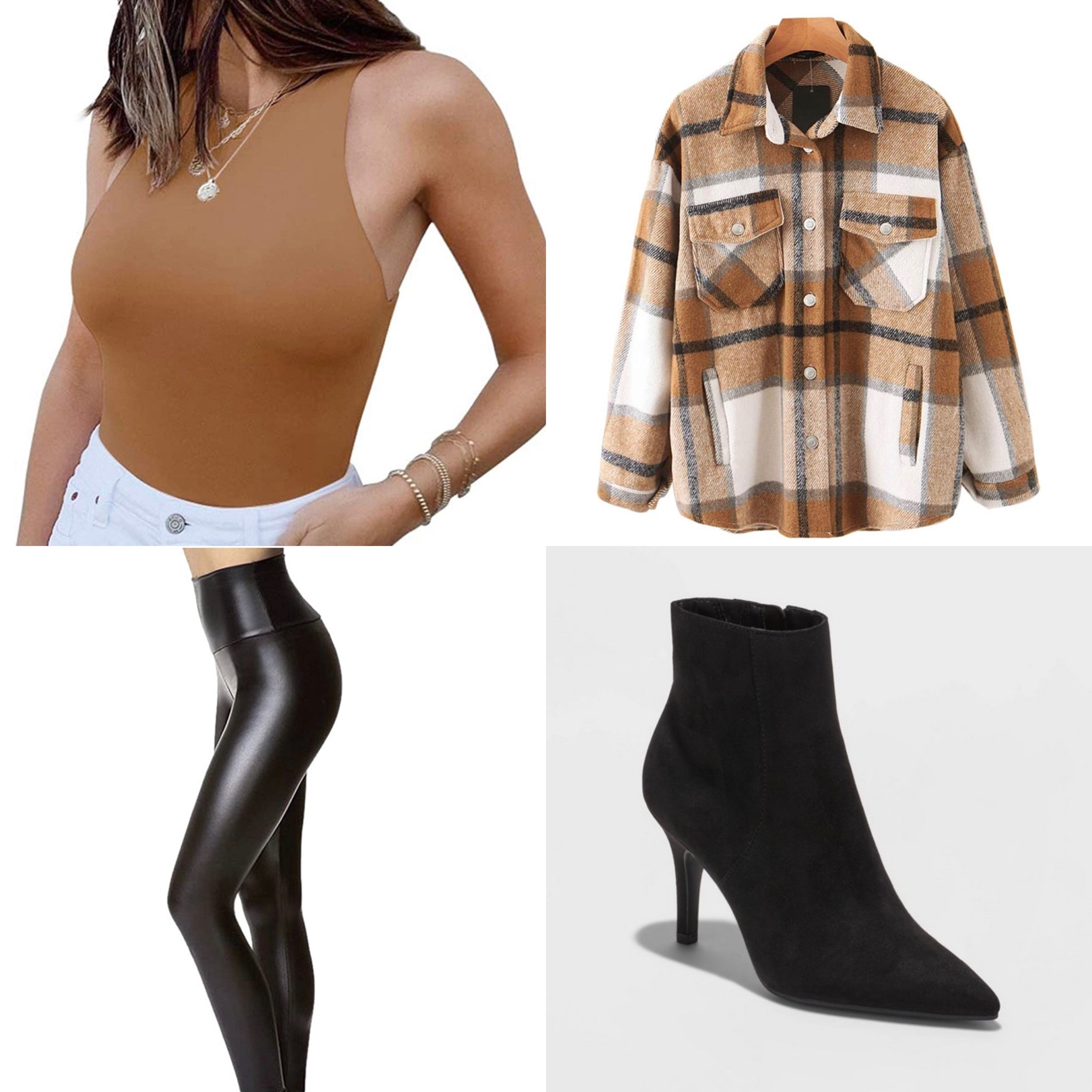 Amazon. Target. Bodysuit. Leather Pants. Oversized Shacket. Black Booties. Black Heels  

#LTKworkwear #LTKshoecrush #LTKstyletip