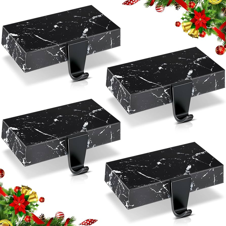 4 Pcs Christmas Stocking Holder for Mantle Fireplace Heavy Duty Weighted Stocking Hooks Hangers S... | Amazon (US)