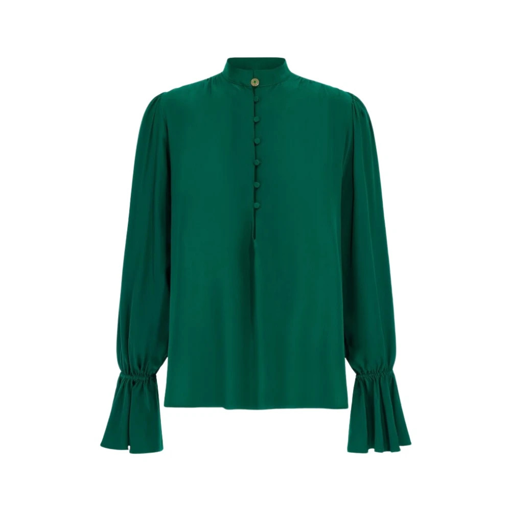High Neck Shirt with Flared Cuffs | Roberto Cavalli | Women's Fashion | Miinto | Miinto UK Ltd