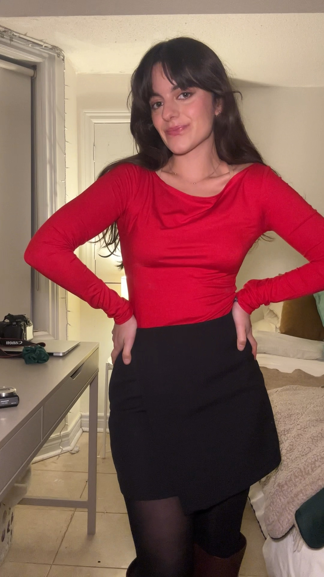 Won’t let me link the skirt and boots. But skirt is wrap skort from Abercrombie. The boots are Sam Edelman - Mable Boot in Spiced Pecan! 

#LTKSeasonal #LTKVideo #LTKHoliday