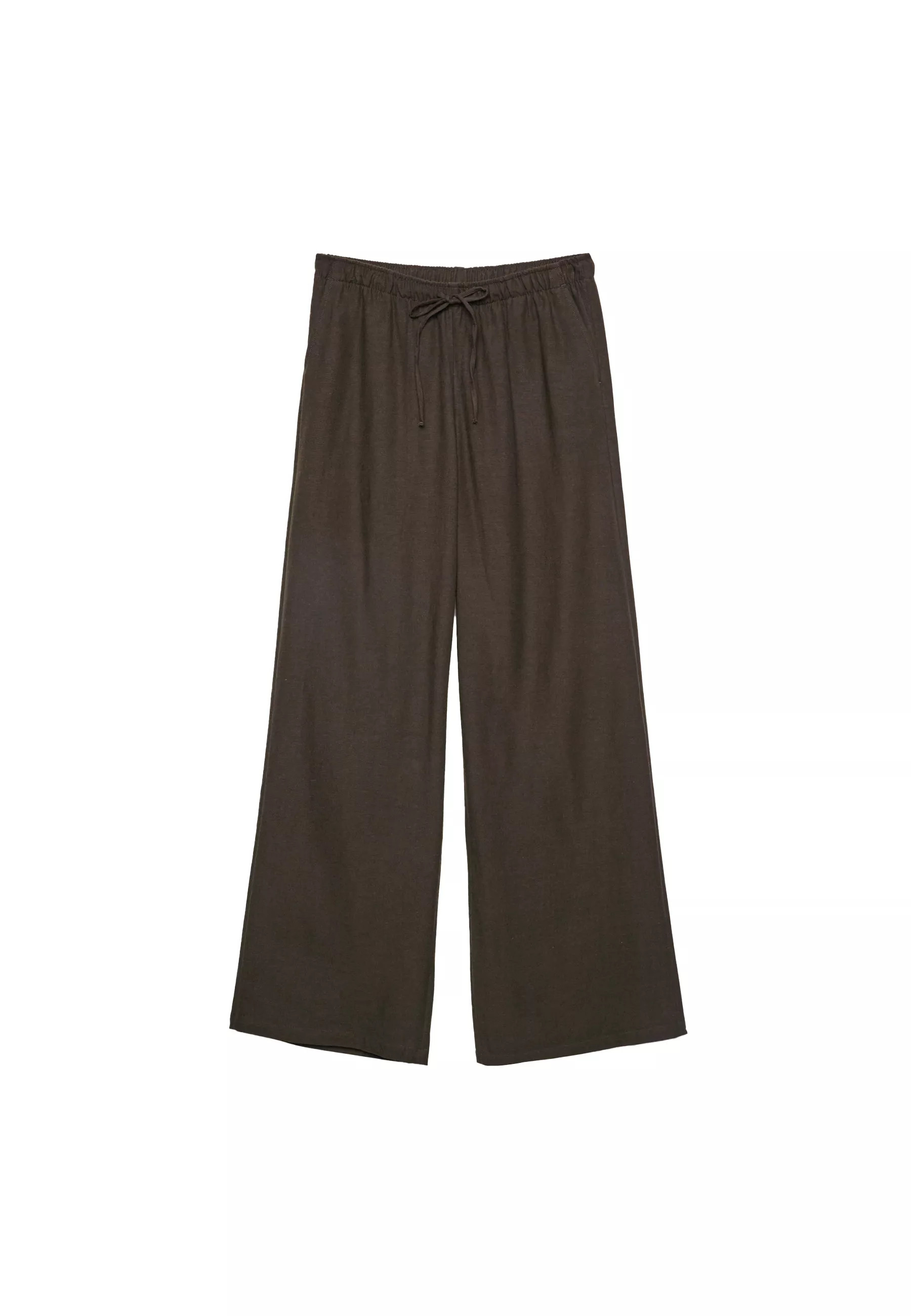 Drawstring linen-effect trousers - Women's Trousers | Stradivarius United Kingdom | Stradivarius (UK)