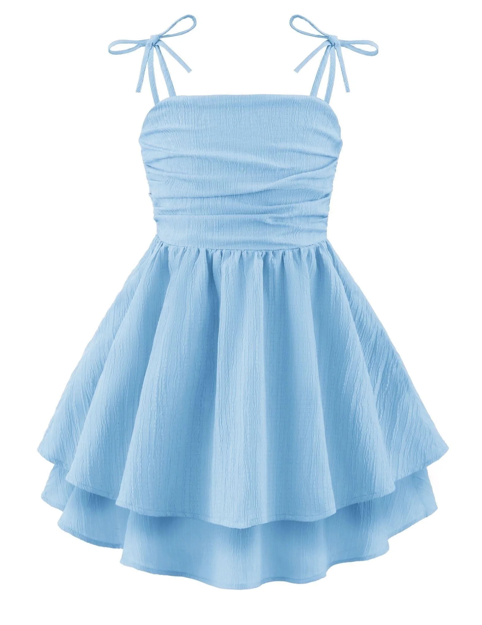 Arshiner Girls Summer Spaghetti Strap Dresses Flowy Tiered Ruched Smocked Back Casual Beach Midi ... | Walmart (US)