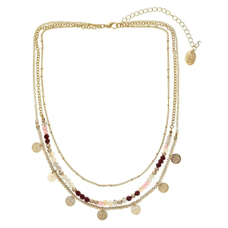 Time and Tru Women's Layered Beaded Necklace, 1 Piece - Walmart.com | Walmart (US)