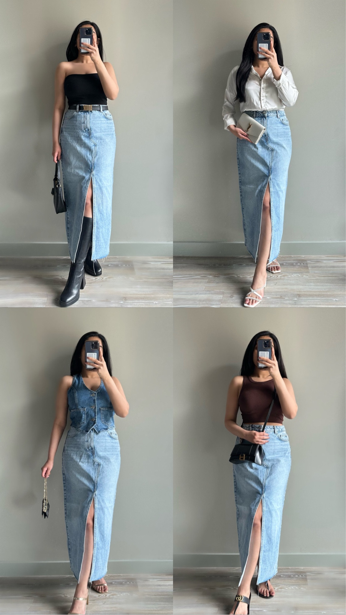 Ways to style a denim skirt