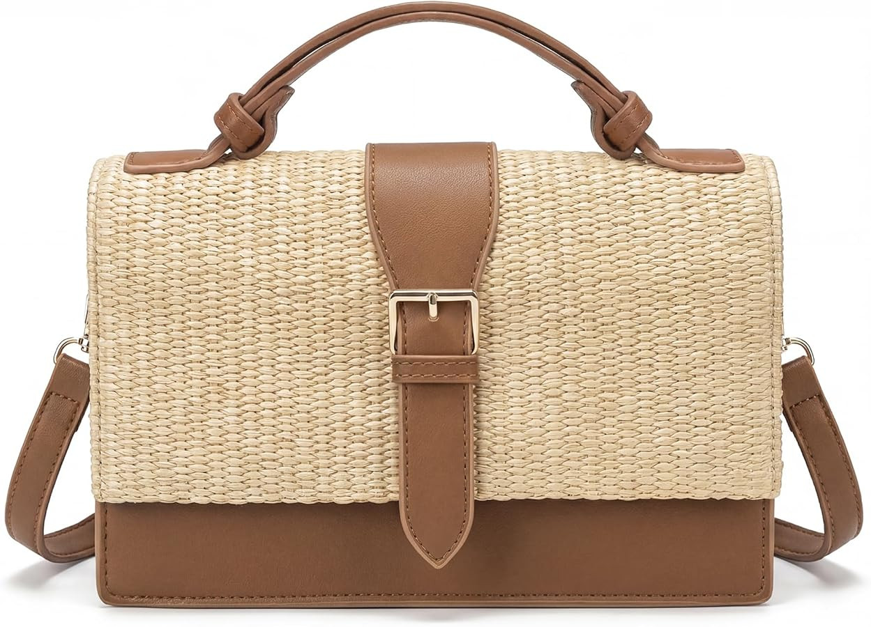 CHUNLI Summer Straw Crossbody Bag for Women Raffia Clutch Boho Shoulder Purse for Beach Vacation ... | Amazon (US)