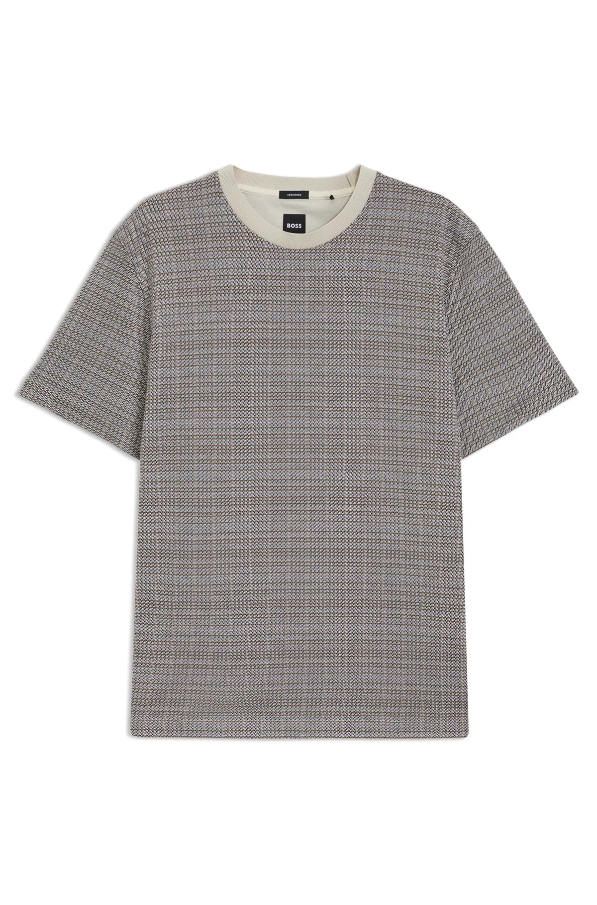 Grid-pattern T-shirt in mercerised cotton | Hugo Boss (US)