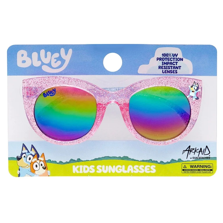 Bluey Pink Glitter Girls Kids Cateye Sunglasses | Walmart (US)
