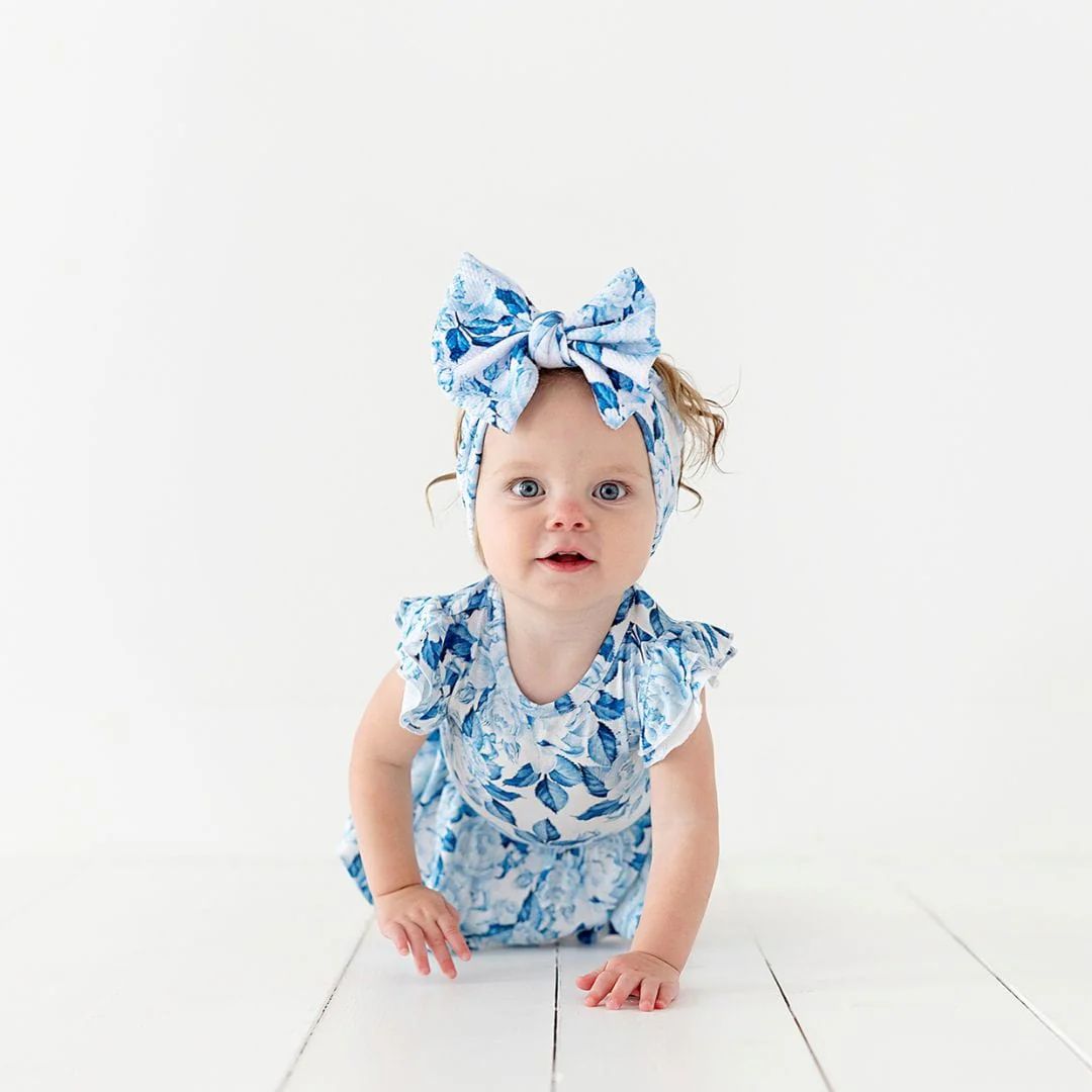 My Something Blue Biggie Bow | Bums & Roses