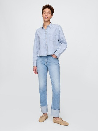High Rise Cuffed '90s Slim Straight Jeans | Gap (US)