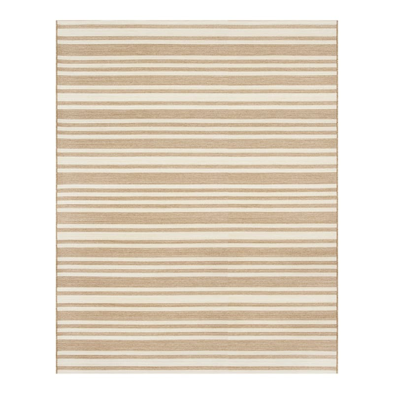 (E456) Honeybloom Lester Natural Striped Area Rug, 8x10 | At Home
