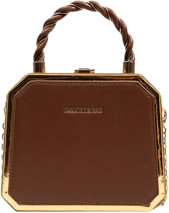 PU Leather Small Square Box Clutch Top Handle Crossbody Shoulder Purse Party Evening Bag for Wome... | Amazon (US)