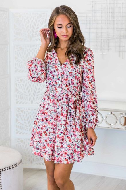 Very Best Of Me Ivory Floral Dress | The Pink Lily Boutique