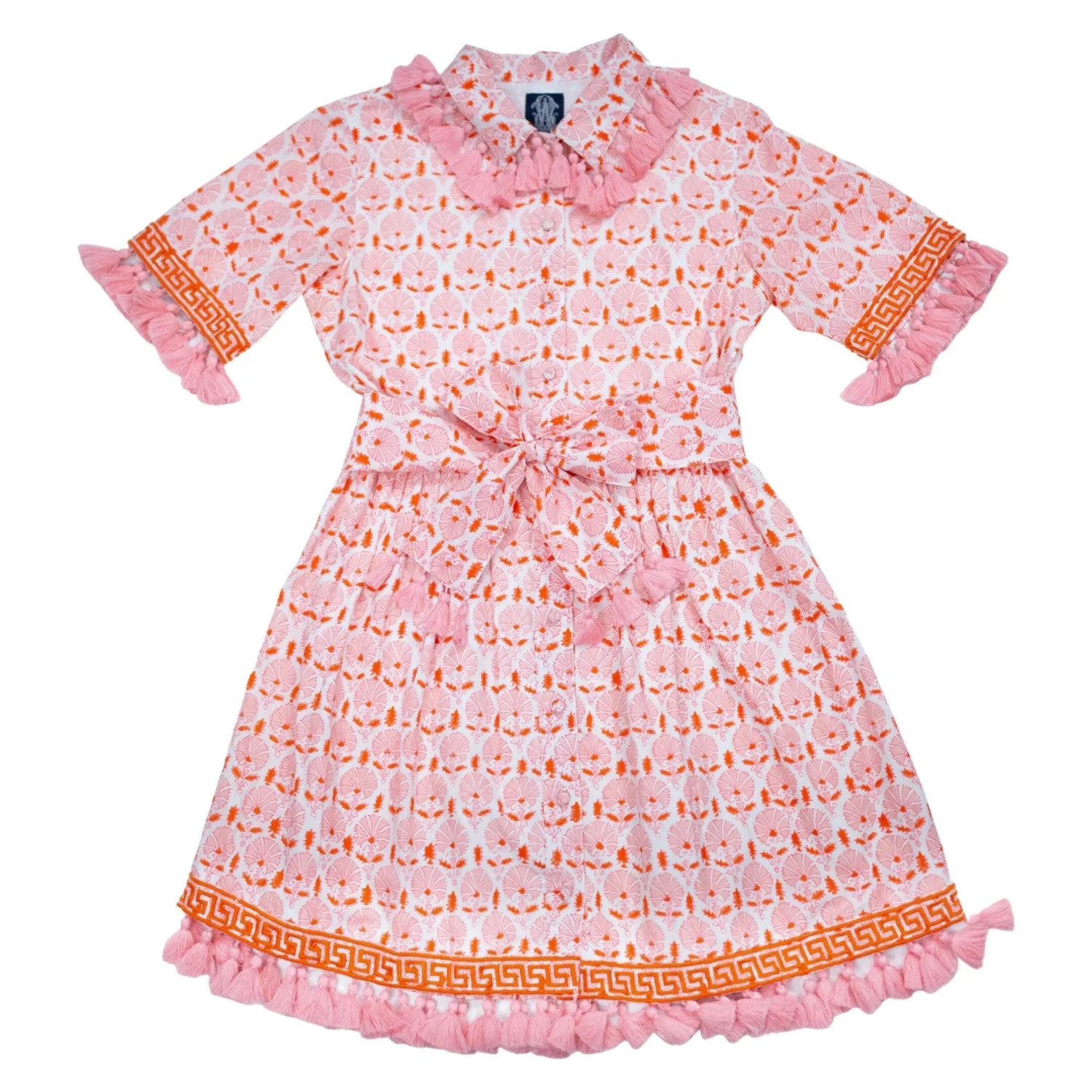 Augusta Dress in pink flower motif print — Elizabeth Wilson | Elizabeth Wilson Designs