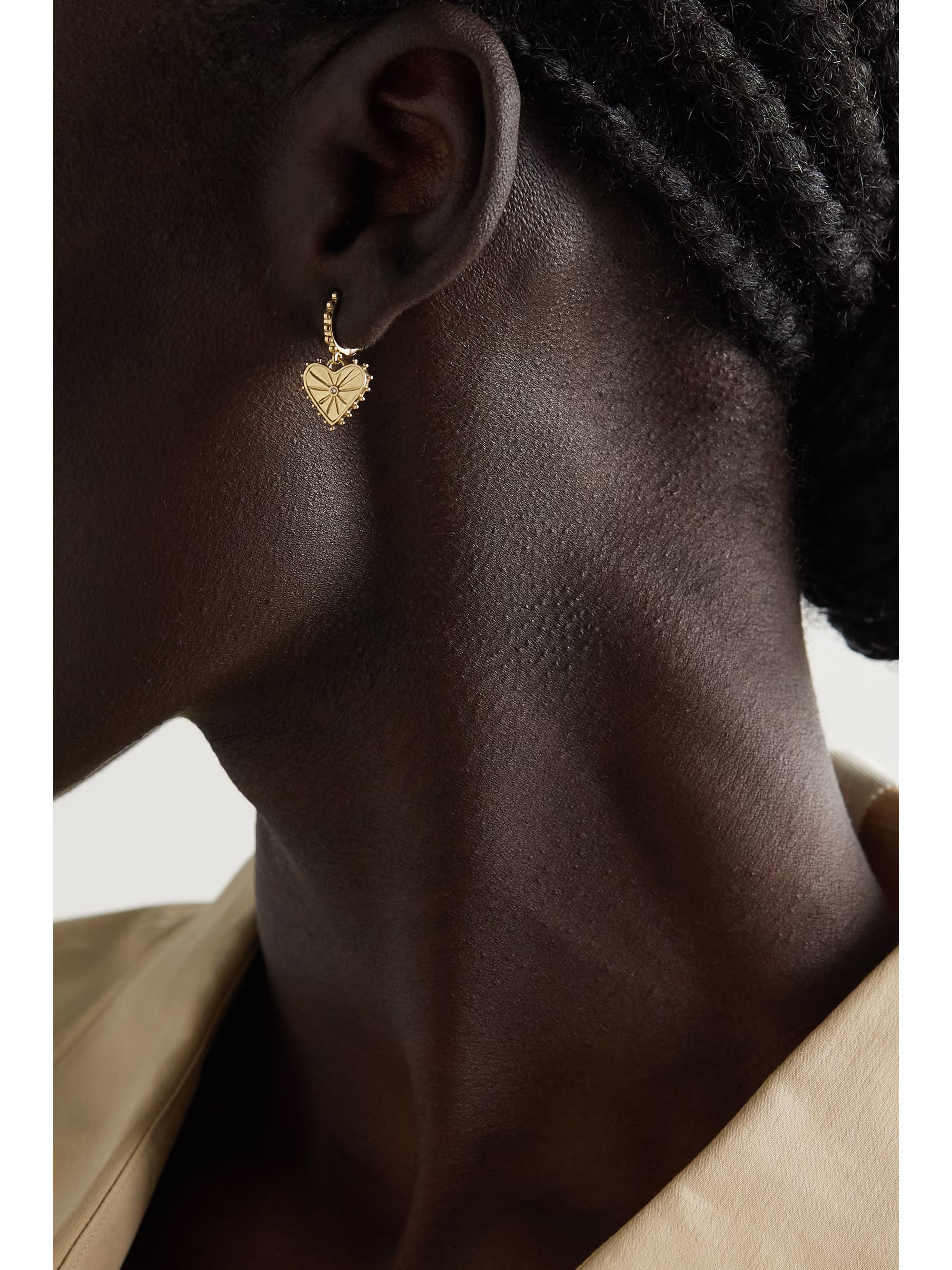 Agape 14-karat gold diamond hoop earrings - gold - One Size | NET-A-PORTER APAC