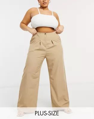 Native Youth Plus high waist pleated very wide leg pants | ASOS (Global)