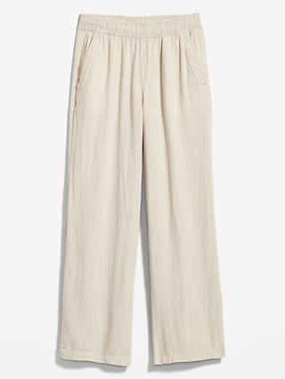 High-Waisted Linen-Blend Wide-Leg Pants for Women | Old Navy (US)