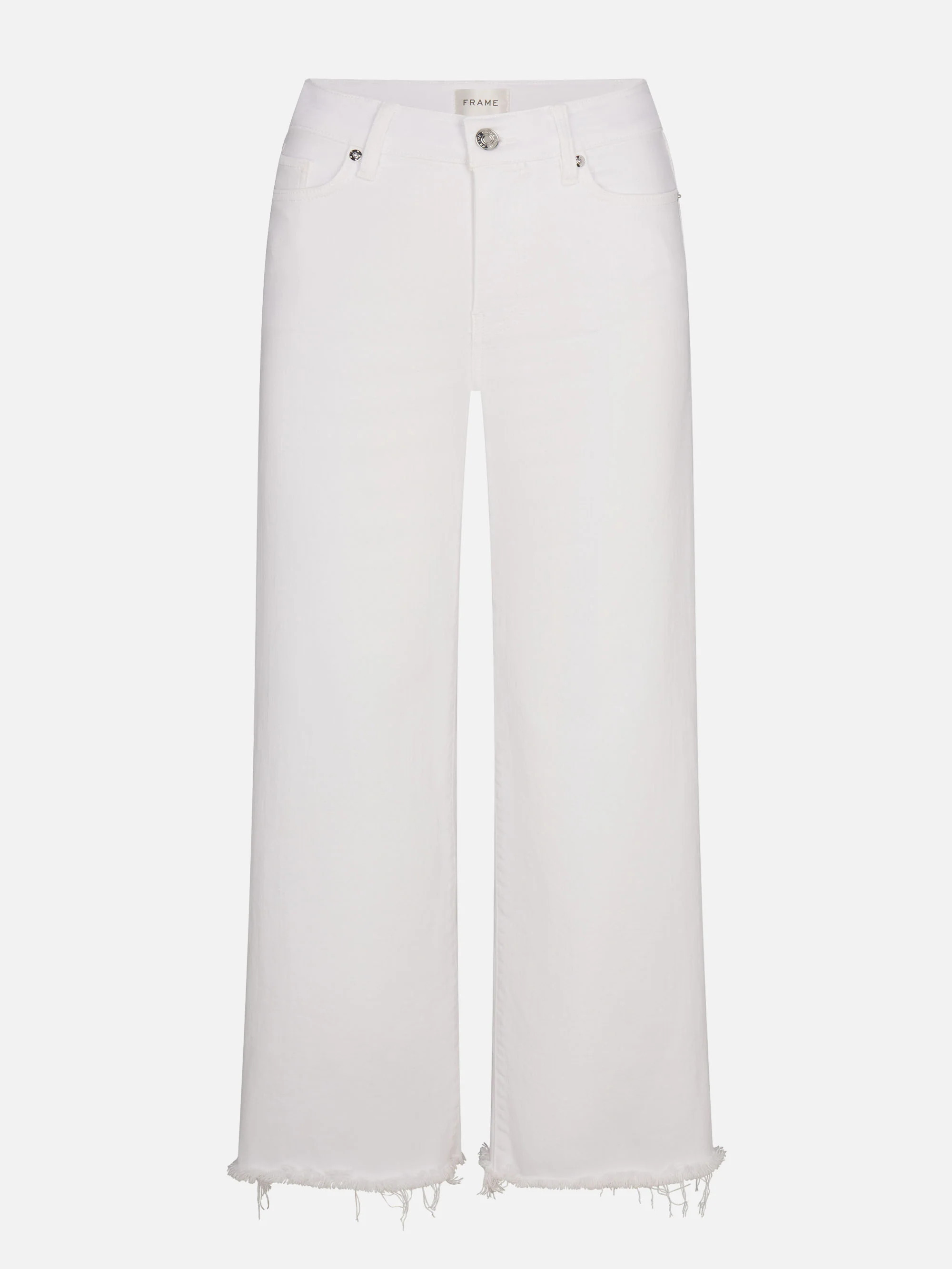 Le Slim Palazzo Crop -- White Raw Fray | Frame Denim