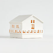 Large White Ceramic Holiday Alpine A-Frame House + Reviews | Crate & Barrel | Crate & Barrel