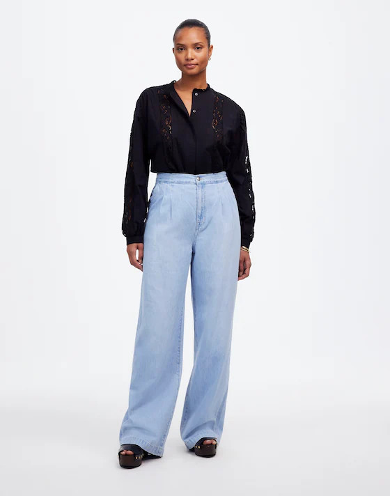The Curvy Harlow Wide-Leg Denim Trouser in Noll Wash: Airy Denim Edition | Madewell | Madewell