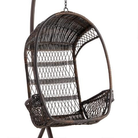 Espresso All Weather Wicker Chillasan Outdoor Hanging C... | World Market