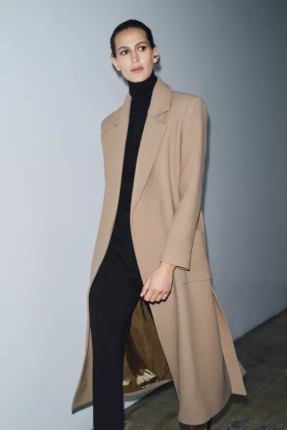 WOOL BLEND BELTED COAT ZW COLLECTION | Zara US