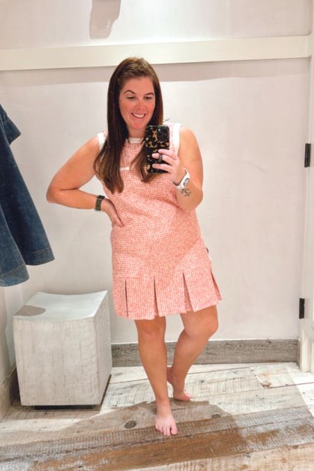 All the Chanel vibes in an Anthropologie dress! This tweed dress is so cute and it would be super cute for the office, date night or even brunch! The dress runs TTS and it is on sale for $99.95 and you get an additional 40% off! 

#LTKMidsize #LTKFindsUnder100 #LTKSaleAlert