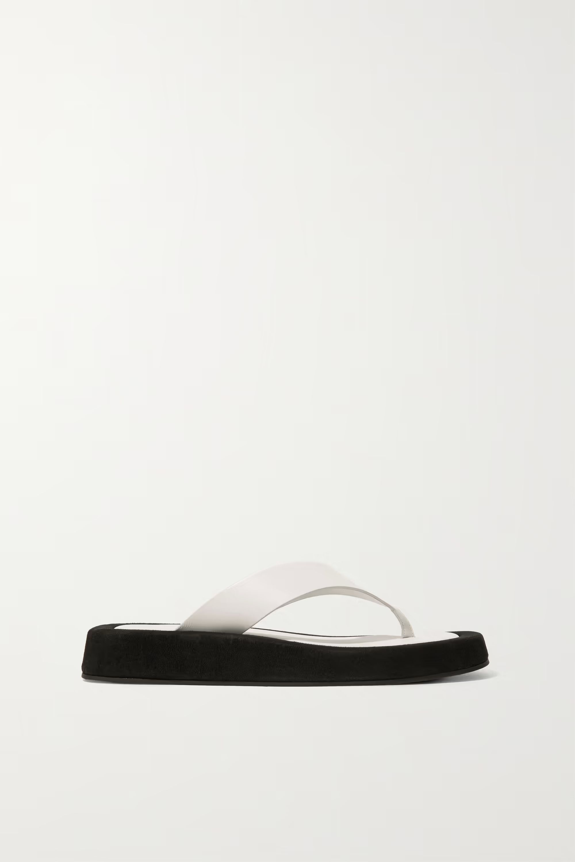 THE ROWGinza two-tone leather and suede platform flip flops | NET-A-PORTER (US)