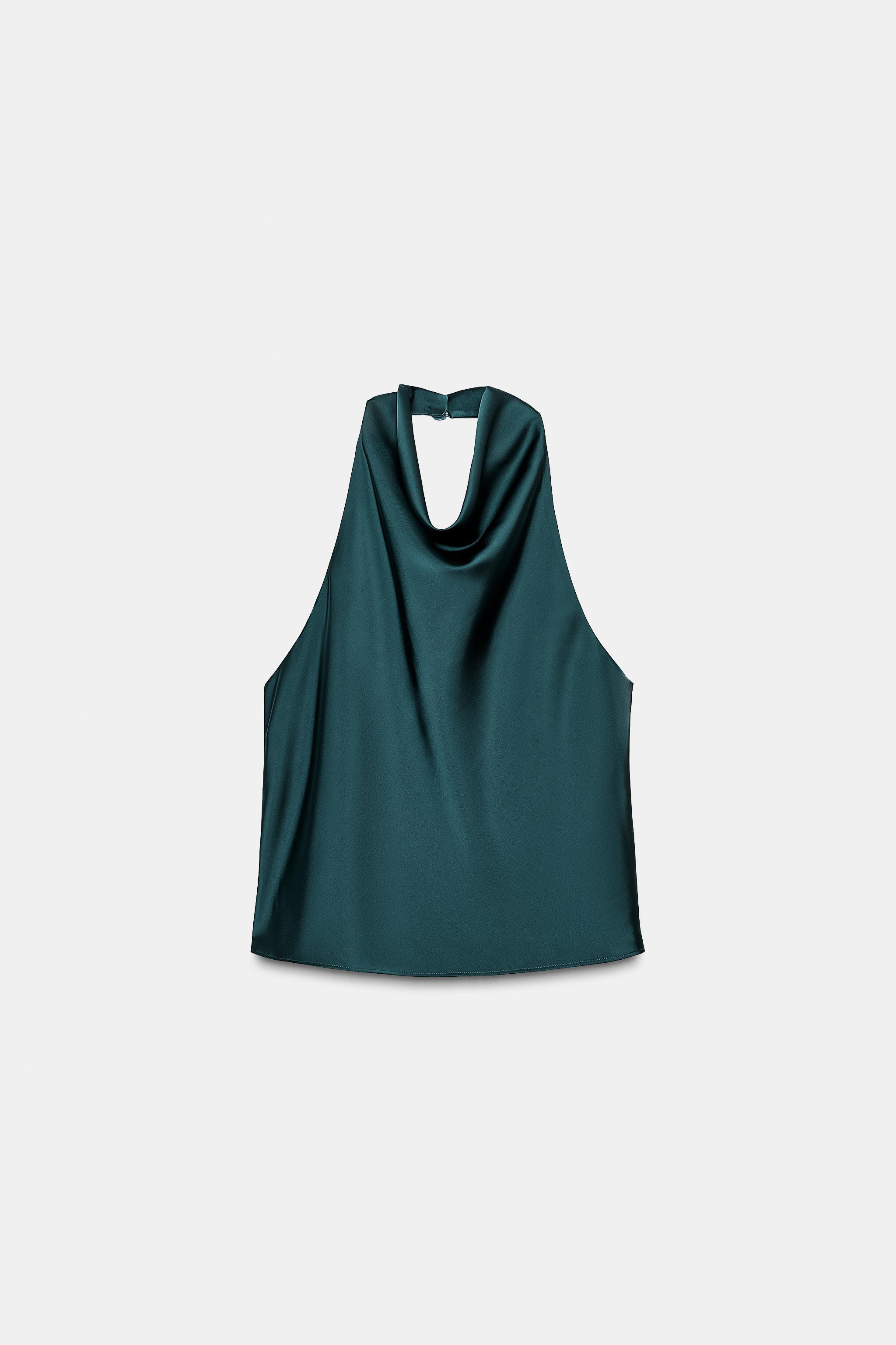 SATIN EFFECT HALTER TOP | Zara US