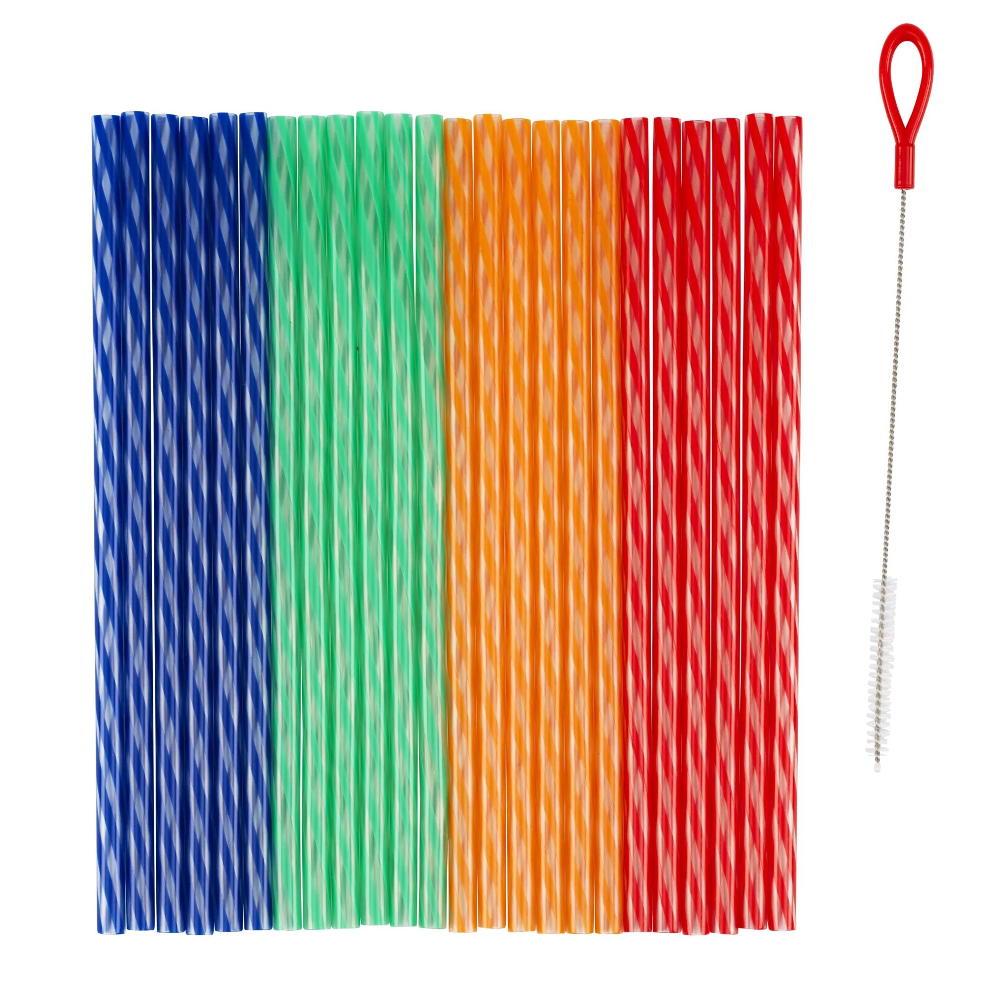 GoodCook PROfreshionals 24-Piece 9" Reusable Plastic Straws Set with Cleaning Brush, Multicolor | Walmart (US)