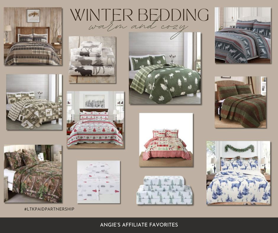 I love a warm and cozy bedding set during winter! It's a quick and easy way to spruce up your bedroom! Cost effective, too! Check out these comfy choices at some great retail sites! #paidpartner #affiliatelinks #winterbedding #bedding #comforter #bedspread #cozybedding #homefinds 

 #LTKSeasonal #LTKHome